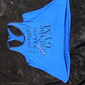 Material Girl AT THE GYM Blue/Black Active Tank Top